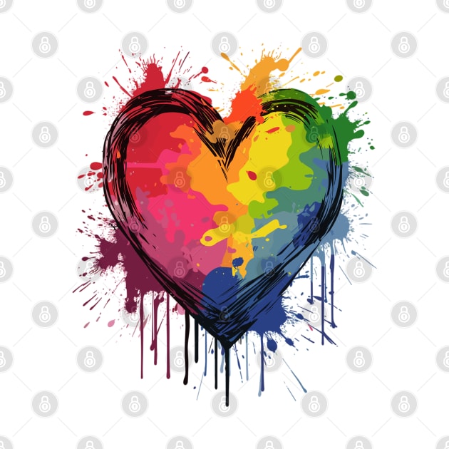 Paint Splatter Rainbow Heart by WarFX Designs