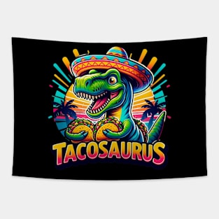 Colorful Tacosaurus Dinosaur Lover Fiesta Theme Tapestry