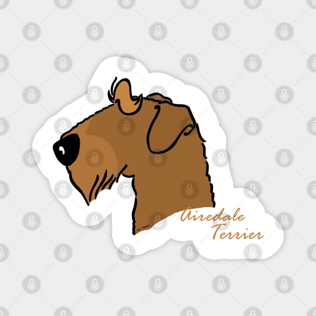 Airedale Terrier silhouette Magnet by LivHana