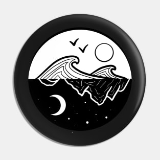 Moon and Earth Circle Pin