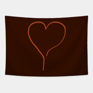 My Warm Orange Heart on the right line  - Oneliner Tapestry