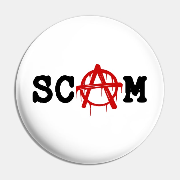 SCAM // Anarchy red logotype. Minimalistic old font lettering Pin by MSGCNS