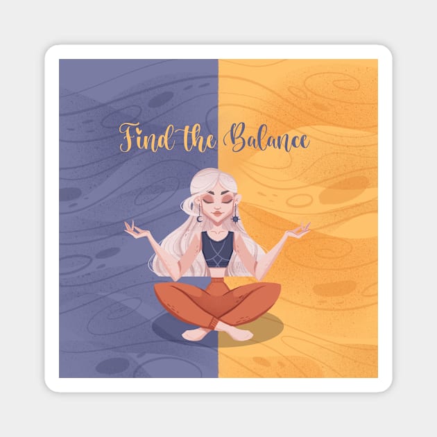 Find The Balance Magnet by Karmina Art