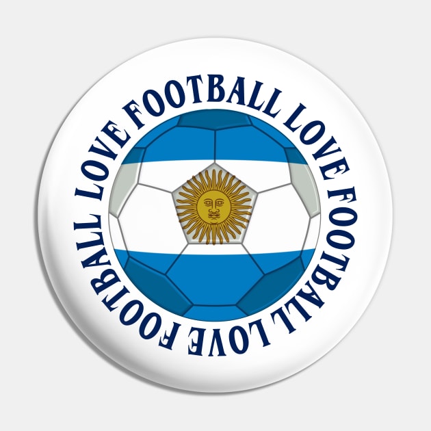 ARGENTINA- Argentinian Sun Football Soccer Icon Pin by IceTees