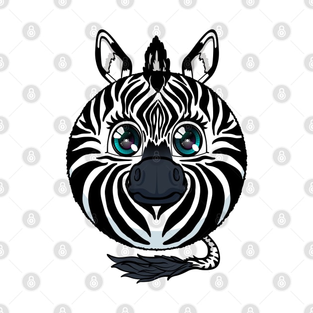 Zebra Fluff Ball by Chimera Cub Club