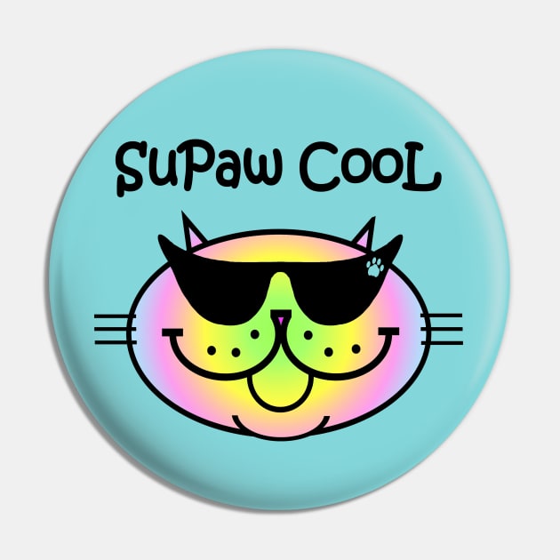 SuPaw CooL - pastel rainbow Pin by RawSunArt