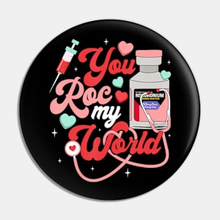 You Roc My World Nurse Valentine Day ER ICU NICU RN Nurse Pin