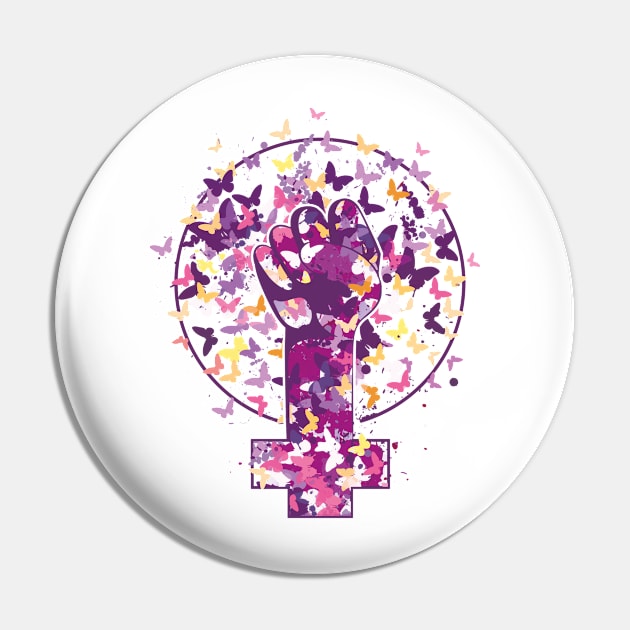 Feminist Symbol Support Feminism Version 3 Pin by jumpingmaster