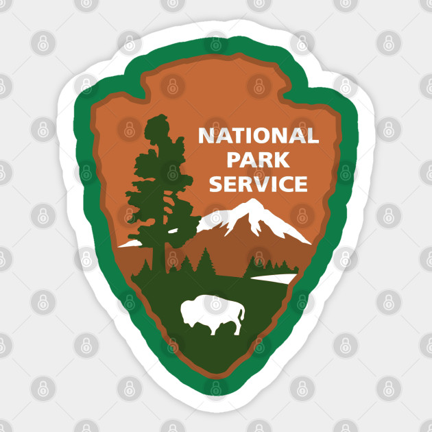 National Park Service Logo National Park Gift Sticker Teepublic