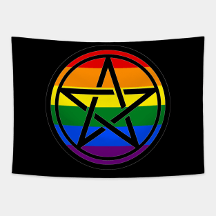 Large Print Pentacle LGBT Flag Gay Pride Tapestry