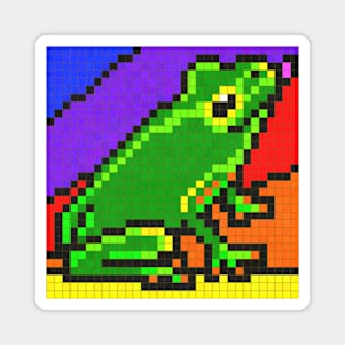 Friendly Frog Pixel Painting Magnet