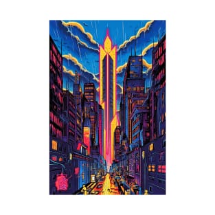 Cyberpunk Style Tarot - The Neon Streets T-Shirt