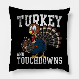 Thanksgiving Football Turkey And Touchdowns Pillow