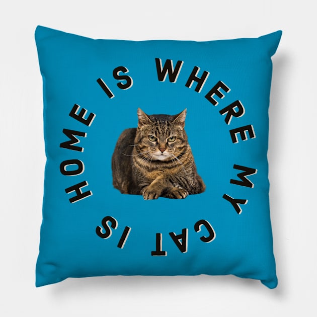 Home Is Where My Cat Is (Manx) Pillow by terrybain