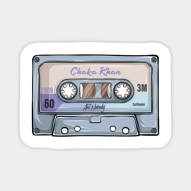 Chaka Khan Vintage Classic Cassette Tape Magnet by PowelCastStudio