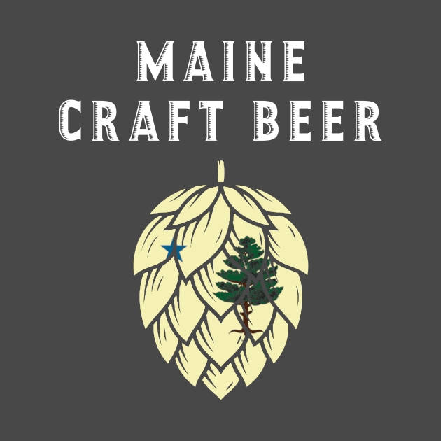 1909 Maine State Flag - Craft Beer Hop Cone by Owl House Creative