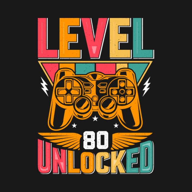 Level 80 Unlocked Awesome Since 1943 Funny Gamer Birthday by susanlguinn