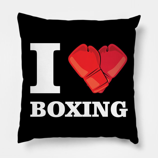 I Love Boxing Pillow by DesignWood-Sport