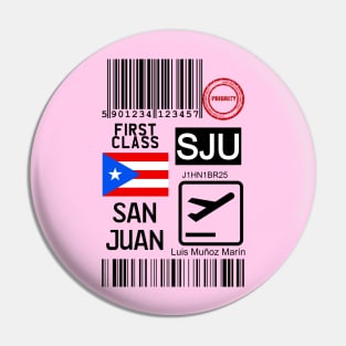 San Juan Puerto Rico travel ticket Pin