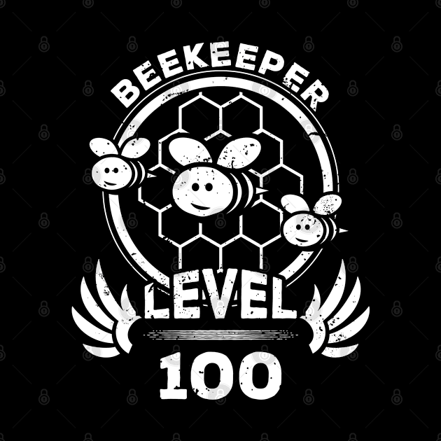 Level 100 Beekeeper Beekeeping Fan Gift by atomguy