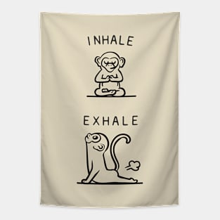 Inhale Exhale Monkey Tapestry