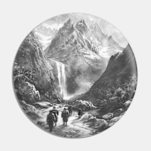 Trekking to Majestic Mountains and Waterfall Pin