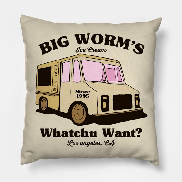 Big Worm's Ice Cream - Los Angeles CA Pillow by The Sarah Gibs