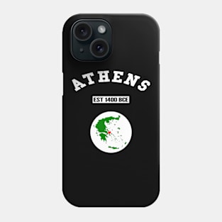 🏺 Athens Greece Strong, Greek Map, 1400 BCE, City Pride Phone Case