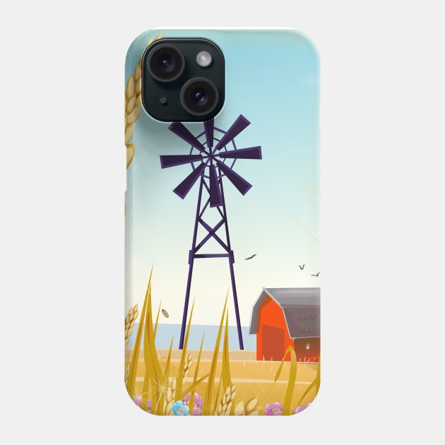 Farmyard Windmill Phone Case by nickemporium1