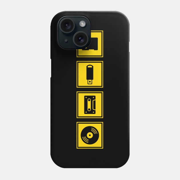 Music Player Formats Yellow Phone Case by Atomic Malibu