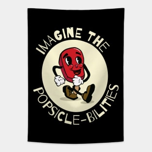 Funny Retro Popsicle Graphic Pun Tapestry