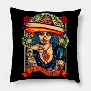 Dia De Los Muertos Mexican Sugar Skull Day of the Dead Pillow