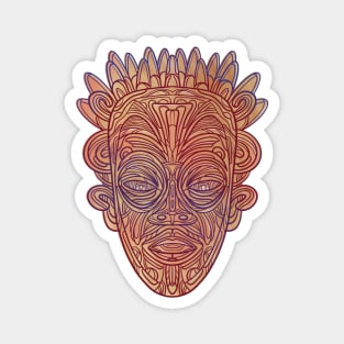 Female Wooden Mask Magnet