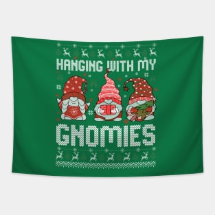 Hanging With my Gnomies Funny Christmas Tapestry