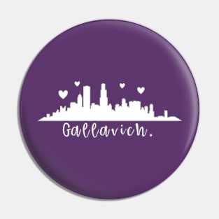 Gallavich Chicago skyline white Pin