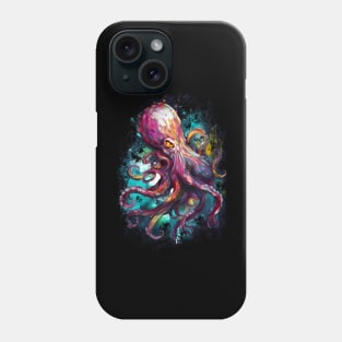 Octopus paint splatter Phone Case