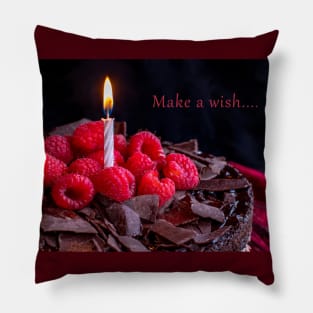 Make a wish.. candle and cake Pillow