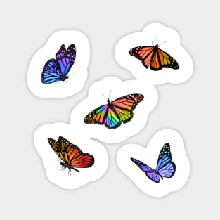 Rainbow Swirl Butterflies Sticker Pack Magnet