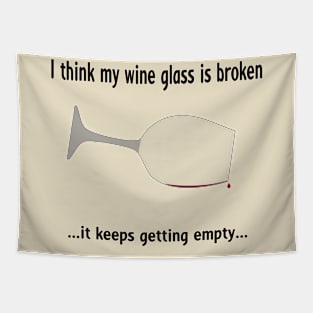 Broken wine glass - red wine for light bg Tapestry