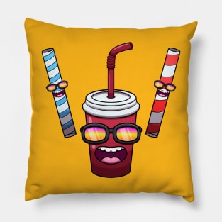 Cool Soda And Straws Pillow