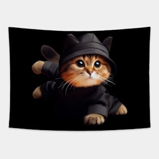 Precious Ninja Prowler Cute Ninja Cat Tapestry