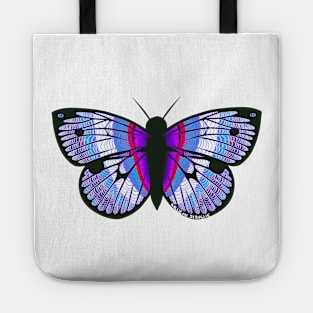 Pink Purple And Blue Butterfly Tote