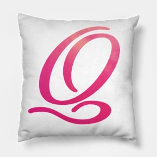 Letter Q Monogram, Pink Color Personalized Design Pillow