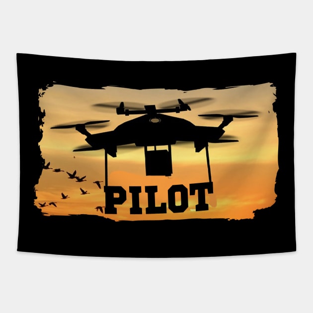 Drone Pilot Sunset Tapestry by outrigger