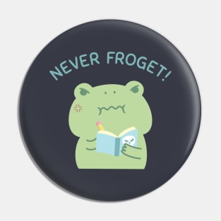 Angry Frog Never Froget Revenge Book Pin