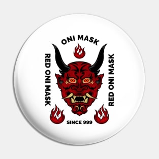 Japanese Oni Mask T-Shirt Pin