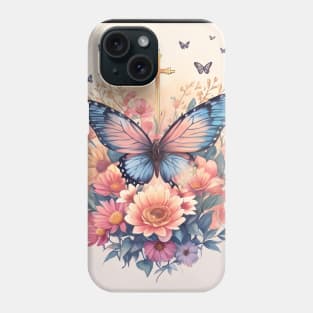 Butterfly and Gold Cross Phone Case