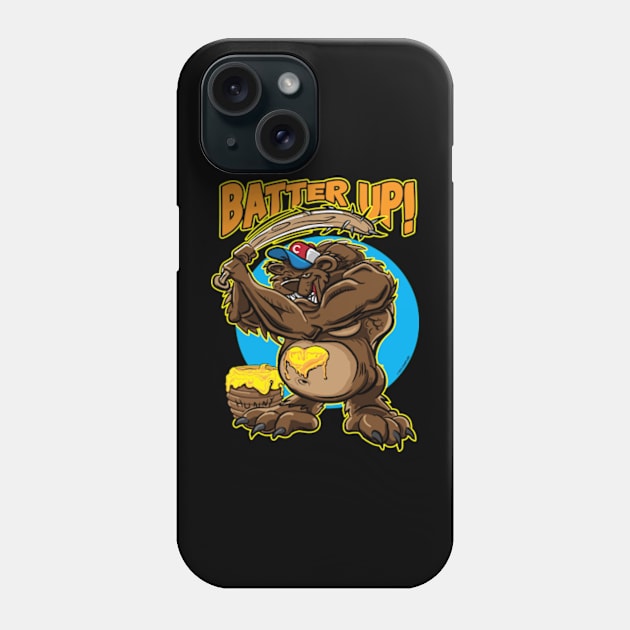 Batter Up Bear with spiked baseball bat Phone Case by eShirtLabs