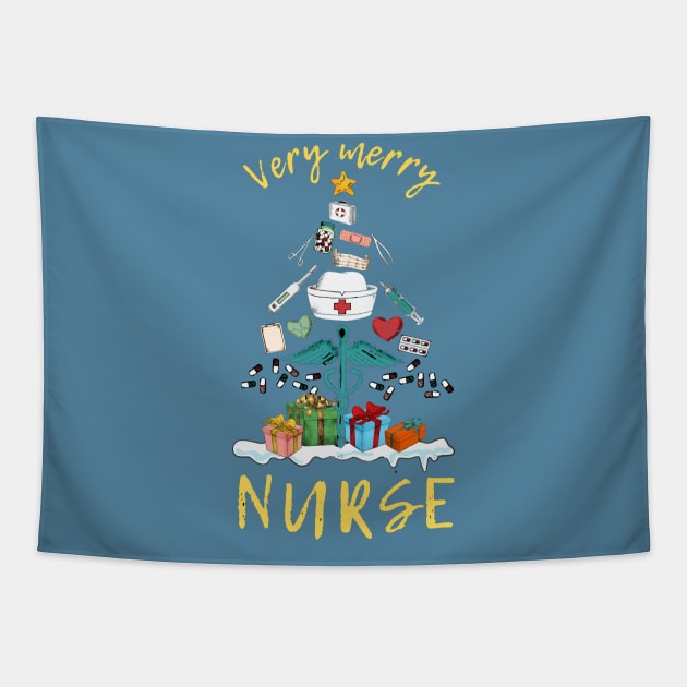 Very Merry Nurse Tapestry by KrzysztofDropin