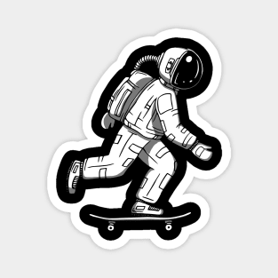 astronaut playing skateboard illustration Magnet